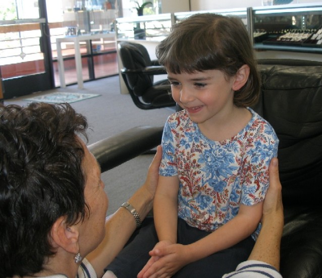 special mom and childs ear piercing at Rothsteins of Beverly Hills